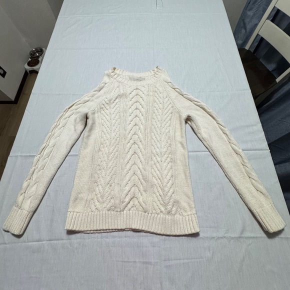 white knitted sweater brand loft size small - Picture 5 of 5